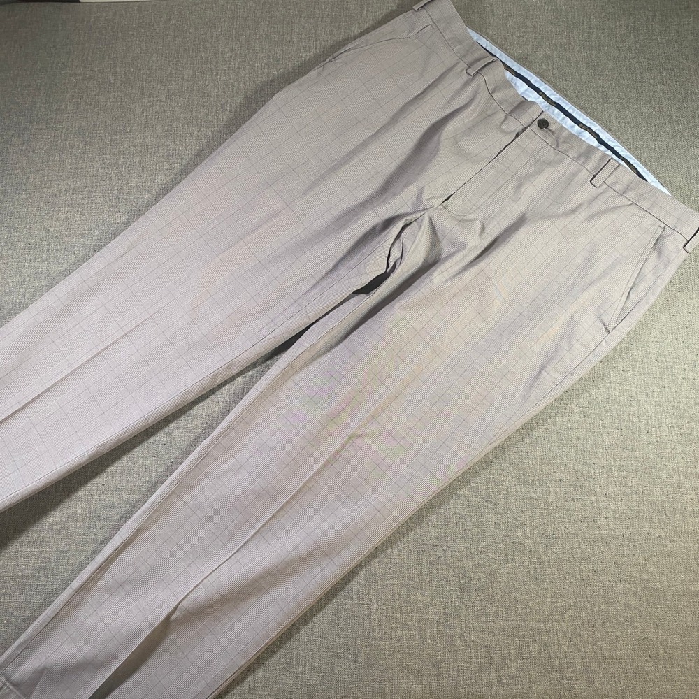 Brooks Brothers Advantage Chino Clark Plaid Dress Pants Men W42 L32 Cotton Lycra